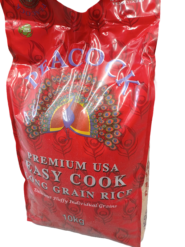 Peacock Easy Cook Long Grain Rice - 10kg